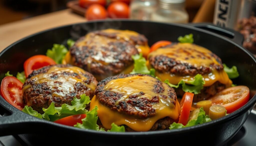 cast iron skillet burgers