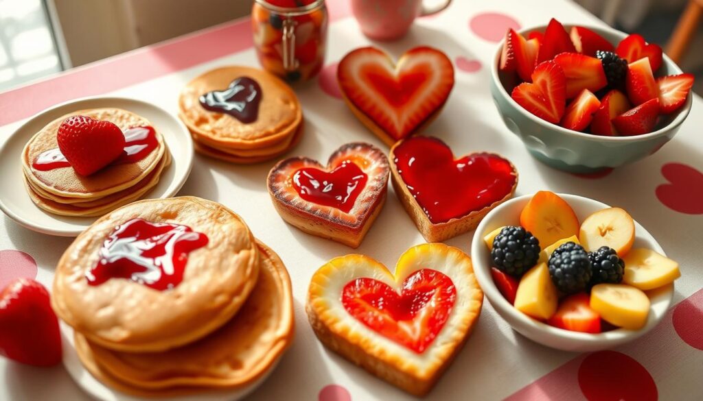 heart-shaped Valentine's snacks